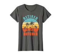 Retired Butcher, Funny Butcher, Happy Retirement T-Shirt, Women, Asphalt Grey, X-Small