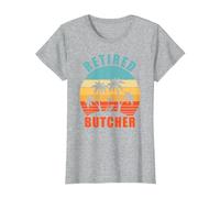 Retired Butcher, Funny Butcher, Happy Retirement T-Shirt, Women, Heather Grey, XX-Large