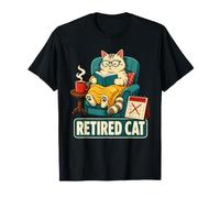 Retired Cat Reading Cozy Relax T-Shirt