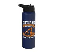 Retired Construction Worker Build It Yourself Retirement Stainless Steel Insulated Water Bottle