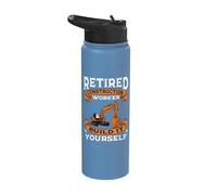Retired Construction Worker Build It Yourself Retirement Stainless Steel Insulated Water Bottle