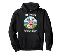 Retired Cow I'm Done You Can't Make Me Funny Humor Pullover Hoodie
