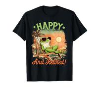 Retired Coworker Frog Retirement Party Beach Happy & Retired T-Shirt