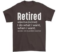 Retired Definition Funny Retirement Mens T-Shirt 100% Cotton Dark Chocolate L