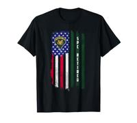 Retired E-4 Specialist SPC Rank American Flag Veterans Day T-Shirt