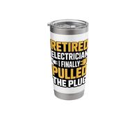 Retired Electrician I Finally Pulled The Plug Quote Stainless Steel Insulated Tumbler
