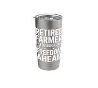Retired Farmer Fields Behind Me Freedom Ahead Stainless Steel Insulated Tumbler