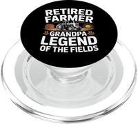 Retired Farmer Grandpa Legend Of The Fields Tractor PopSockets PopGrip for MagSafe