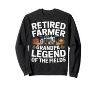 Retired Farmer Grandpa Legend Of The Fields Tractor Sweatshirt