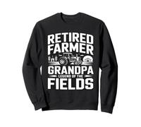 Retired Farmer Grandpa Legend Of The Fields Tractor Sweatshirt