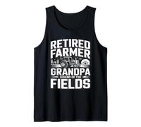 Retired Farmer Grandpa Legend of The Fields Tractor Tank Top