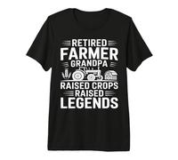 Retired Farmer Grandpa Raised Crops Raised Legends Premium T-Shirt