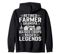 Retired Farmer Grandpa Raised Crops Raised Legends Zip Hoodie