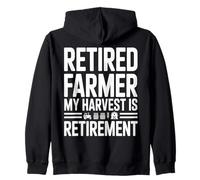 Retired Farmer My Harvest Is Retirement Tractor Zip Hoodie