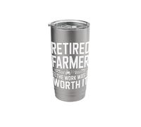 Retired Farmer The Work was Worth It Pride Stainless Steel Insulated Tumbler