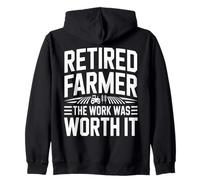 Retired Farmer The Work Was Worth It Pride Zip Hoodie