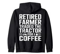 Retired Farmer Traded The Tractor For Coffee Zip Hoodie