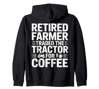 Retired Farmer Traded The Tractor For Coffee Zip Hoodie