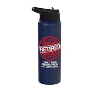 Retired Firefighter Funny I Only Take Orders from My Wife Stainless Steel Insulated Water Bottle
