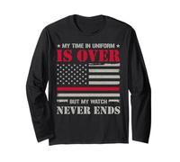 Retired Firefighter My Watch Never Ends Fire Truck Firemen Long Sleeve T-Shirt
