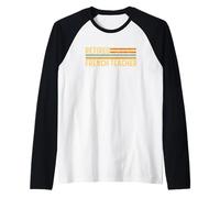 Retired French Teacher Distressed Retirement Retire Raglan Baseball Tee