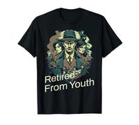 Retired from Youth Moody Noir Vintage Detective Look T-Shirt