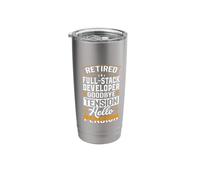 Retired Full-Stack Developer Goodbye Tension Hello Pension Stainless Steel Insulated Tumbler