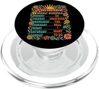 Retired Funny Retirement Weekly Schedule Do Whatever I Want PopSockets PopGrip for MagSafe