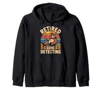 Retired Gone Detecting Treasure Hunter Adventure Zip Hoodie