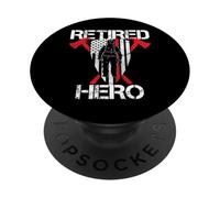 Retired Hero Fireman Firefighter Retirement Pride 911 Rescue PopSockets Adhesive PopGrip