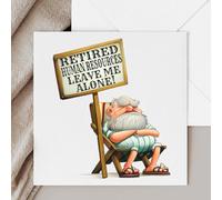 Retired Human Resources Leave Me Alone Funny Retirement Card for Birthday or Christmas