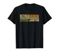 Retired Janitor Distressed Retirement Retire Custodian Clean Value Graphic T-Shirt, Men, Black, S