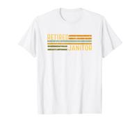 Retired Janitor Distressed Retirement Retire Custodian Clean Value Graphic T-Shirt, Men, White, S