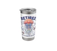 Retired Just Basking at the Beach Jellyfish Coquette Bow Stainless Steel Insulated Tumbler
