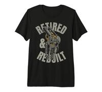 Retired Knee Replacement Patient Funny Robot Leg Recovery Premium T-Shirt