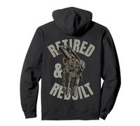 Retired Knee Replacement Patient Funny Robot Leg Recovery Pullover Hoodie