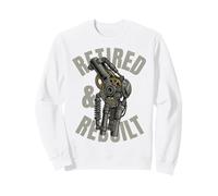 Retired Knee Replacement Patient Funny Robot Leg Recovery Sweatshirt