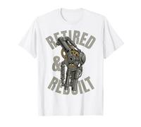 Retired Knee Replacement Patient Funny Robot Leg Recovery T-Shirt
