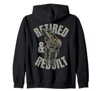 Retired Knee Replacement Patient Funny Robot Leg Recovery Zip Hoodie