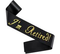 Retired Leaving Sash for Farewell Parties - Humorous Retirement Gift for Colleagues, Unisex Design with Gold Lettering, Durable Black Polyester Fabric, Retirement Party Favors for Men & Women