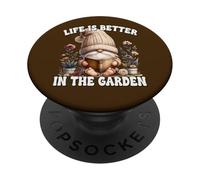 Retired Life Is Better In The Garden Gnome For Book Lover PopSockets Adhesive PopGrip