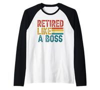 Retired Like A Boss Retro-Inspired Retiree Retirement Raglan Baseball Tee