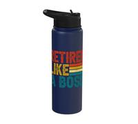 Retired Like A Boss Retro-Inspired Retiree Retirement Stainless Steel Insulated Water Bottle