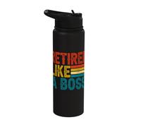 Retired Like A Boss Retro-Inspired Retiree Retirement Stainless Steel Insulated Water Bottle