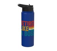 Retired Like A Boss Retro-Inspired Retiree Retirement Stainless Steel Insulated Water Bottle