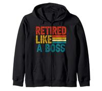 Retired Like A Boss Retro-Inspired Retiree Retirement Zip Hoodie