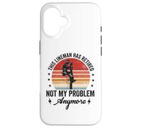 Retired Lineman Dad Men Retiring Cable Lineworker Retirement Case for iPhone 16