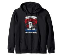 RETIRED LINEMAN RAIN OR SHINE SLEET OR SNOW I'M STAYING HOME Zip Hoodie