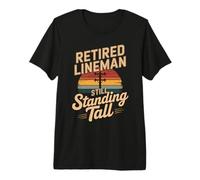 Retired Lineman Still Standing Tall Power Line Premium T-Shirt