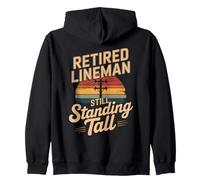 Retired Lineman Still Standing Tall Power Line Zip Hoodie